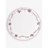 Marni Serax X  Viola Prugna Flower-motif Bone-china Plate 16cm Set Of Two Xs