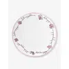 Marni Serax X  Viola Prugna Flower-motif Bone-china Plate Set Of Two