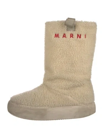 Pre-owned Marni Shearling Boots In Neutral