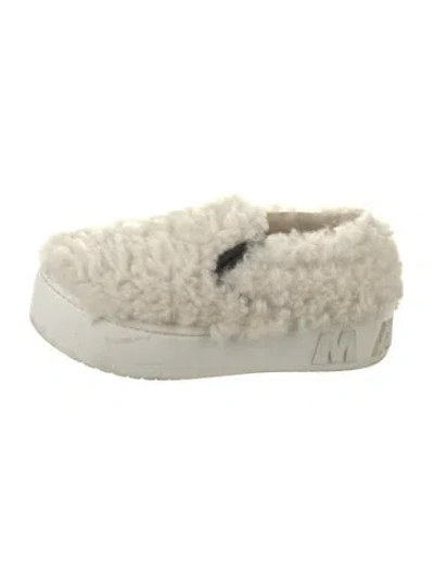 Pre-owned Marni Shearling Chunky Sneakers In Neutrals/white