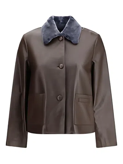 MARNI SHEARLING-COLLAR JACKET