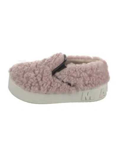 Pre-owned Marni Shearling Colorblock Pattern Flats In Pink