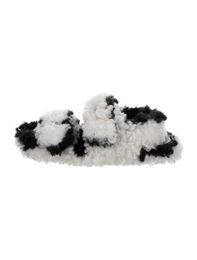 Pre-owned Marni Shearling Colorblock Pattern Sandals In Multi