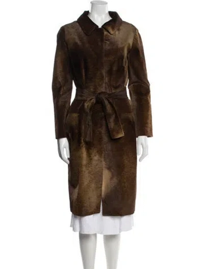 Pre-owned Marni Shearling Faux Fur Coat In Brown