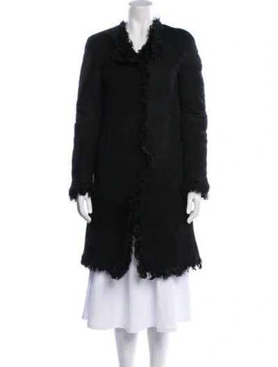 Pre-owned Marni Shearling Fur Coat In Black