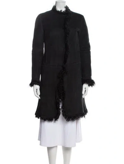 Pre-owned Marni Shearling Fur Coat In Black