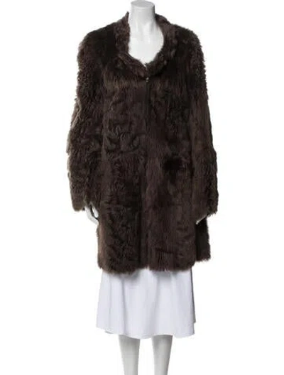 Pre-owned Marni Shearling Fur Coat In Brown