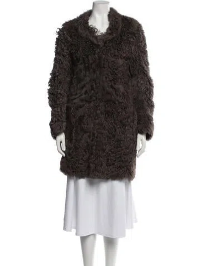 Pre-owned Marni Shearling Fur Coat In Brown