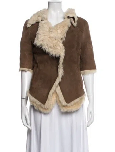 Pre-owned Marni Shearling Fur Jacket In Brown