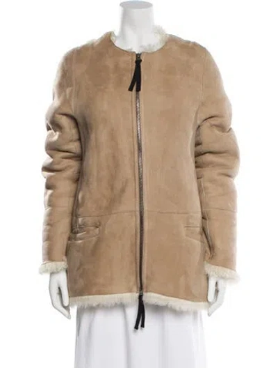 Pre-owned Marni Shearling Fur Jacket In Neutral