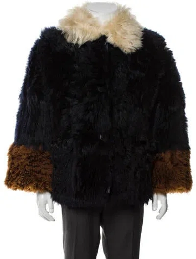 Pre-owned Marni Shearling Fur Jacket W/ Tags In Blue