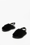 Marni Shearling Fussbett Slingback Sandals In Black