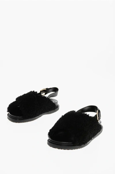 MARNI SHEARLING FUSSBETT SLINGBACK SANDALS