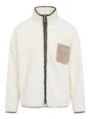 Marni Fleece Bomber Jacket With Zip-up Closure In White