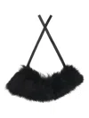 Marni Shearling Leather-tie Collar In Black