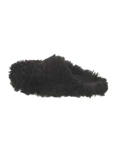 Pre-owned Marni Shearling Mules In Black
