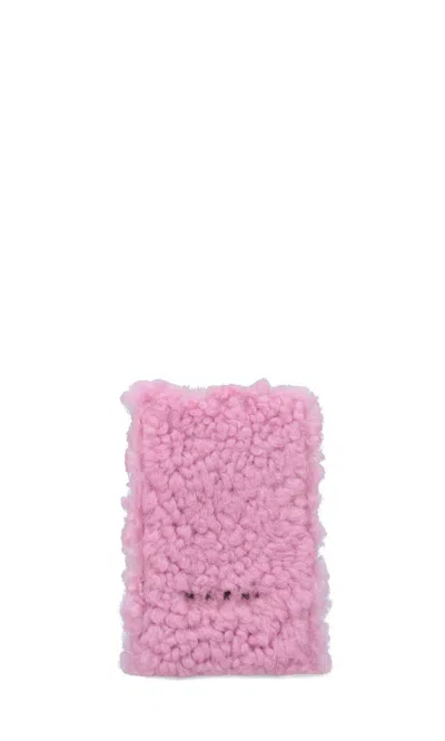 Marni Shearling Phone Case In Zo188