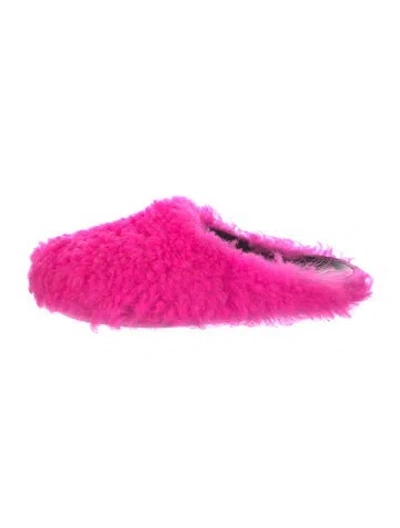 Pre-owned Marni Shearling Sandals In Pink