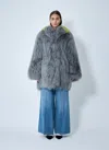 Marni Shearling Short Jacket In Blue