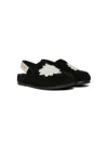 Marni Shearling Slingback Sandals In Black