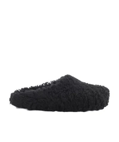 Marni Shearling Slip-on Mules In Black
