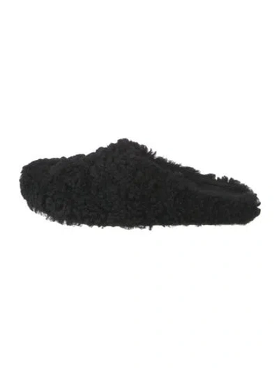 Pre-owned Marni Shearling Slippers In Black