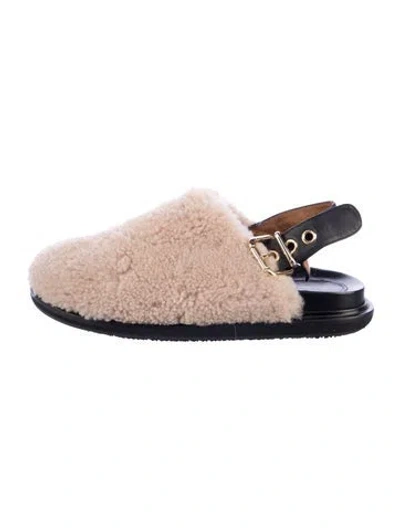 Pre-owned Marni Shearling Slippers In Neutrals