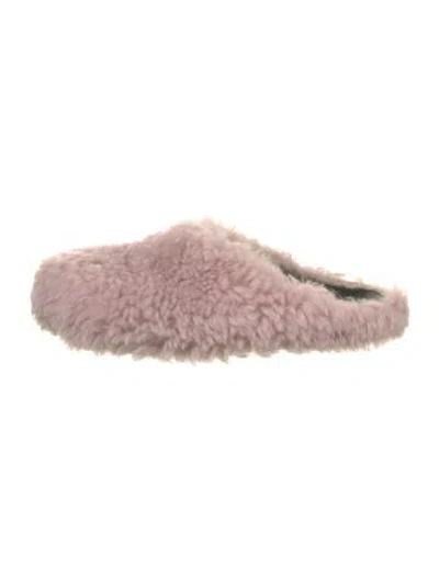 Pre-owned Marni Shearling Slippers In Pink