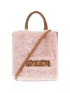 Marni Shearling Tote Bag In Pink