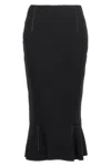 Marni Flounce Hem Midi Skirt With High Waist In Black