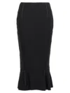 Marni Flounce Hem Midi Skirt With High Waist In 黑色的