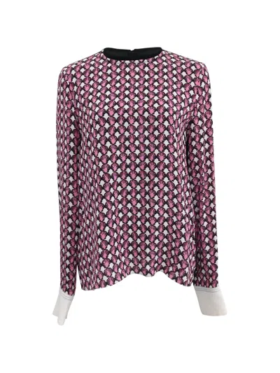 Pre-owned Marni Shell-print Long-sleeve Blouse In Pink