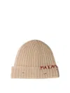 MARNI MARNI SHETLAND WOOL BEANIE WITH MARNI MENDING