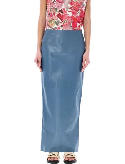 Marni Shiny Leather Pencil Skirt In Opal