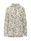 Marni Tulips & Hares Sheer Chiffon Button-up Shirt In Neutral