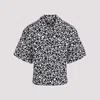 Marni Black And White Boxy Shirt With Pop Fields Motif In Black