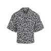 Marni Black And White Boxy Shirt With Pop Fields Motif In Black