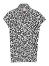 Marni Floral Print Collar Top In Black