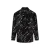 Marni Flocked Denim Oversized Shirt With Crayon Print In Black