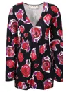 Marni Camicia Lunga Spinning Roses In Black
