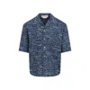 Marni Logo Western Denim Shirt In Blue