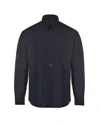Marni Cool Wool Shirt With Contrast Stitching Shirt And Blouse Black In Blue