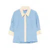 Marni Collared Panelled Top In Blue