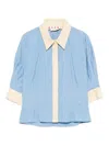 Marni Collared Panelled Top In Blue