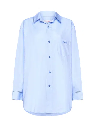 Marni Organic Cotton Shirt In Blue