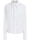 Marni Collared Neck Long Sleeves Ruffle Detail In White