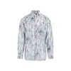 Marni Patterned Shirt With Collar And Pocket In Grey