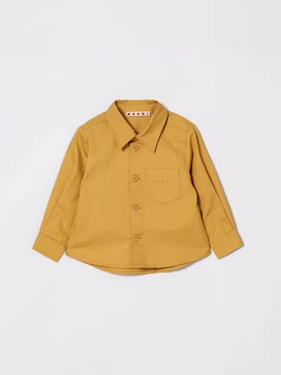 Marni Babies' Pocket Buttoned Shirt In Brown