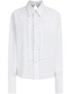 Marni Collared Neck Long Sleeves Ruffle Detail In Lily White