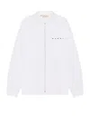 Marni White Printed Shirt In Lily White